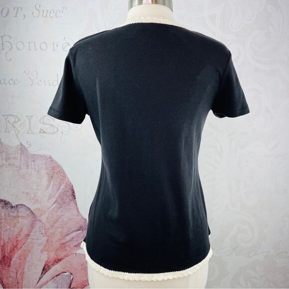 Covington Black Top Crochet Embroidery NWT Size Medium - Picture 6 of 7